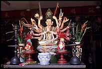 Altar with a multiple-armed buddhist statue. Ho Chi Minh City, Vietnam (color)