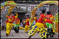 Traditional dragon dance, Thien Hau Pagoda, district 5. Cholon, District 5, Ho Chi Minh City, Vietnam (color)