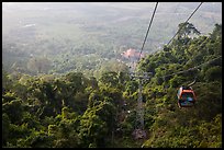 Cable car, tree canopy and plain. Ta Cu Mountain, Vietnam ( color)
