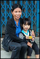 Girl and mother, Thanh Toan. Hue, Vietnam ( color)