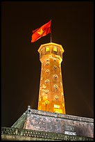 Flag tower at night, Thanh Long Citadel. Hanoi, Vietnam ( color)