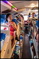 Tourists on sleeper bus. Vietnam (color)
