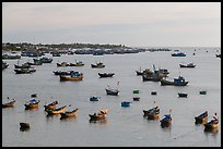 Fishing fleet and village. Mui Ne, Vietnam ( color)