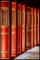 Red doors of the temple inside the Minh Mang Mausoleum. Hue, Vietnam ( color)