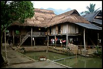Stilt houses with thatched roofs of Ban Lac village. Northwest Vietnam ( color)