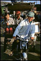 Xe loi driver and passengers. Chau Doc, Vietnam (color)
