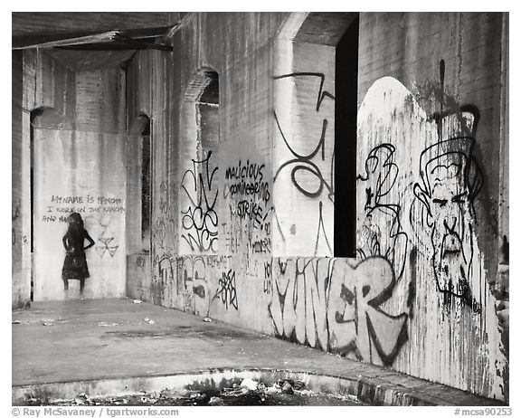 Santa Ana Freeway Bridge, Los Angeles, 1992.  ()