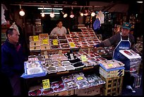 Seafood store in a popular street. Tokyo, Japan ( color)