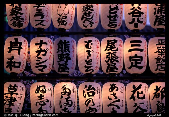 Lanterns on Nakamise-dori, Asakusa. Tokyo, Japan (color)
