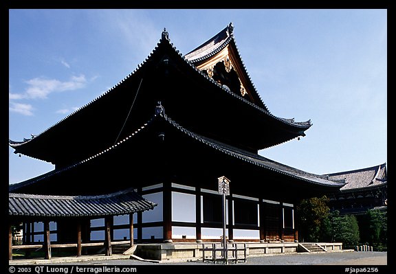Classical roof shapes of a Zen temple. Kyoto, Japan (color)