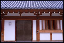Roof and wall detail, Sanjusangen-do Temple. Kyoto, Japan ( color)