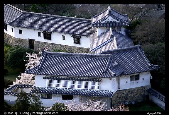 Secondary structures in castle. Himeji, Japan (color)