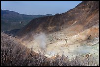 Ōwakudani sulphur vents and Hakone Ropeway, Hakone. Japan ( color)