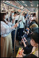 Riding the Tokyo subway. Tokyo, Japan ( color)