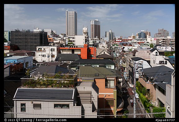 Rooftops and alley, Shinjuku. Tokyo, Japan (color)