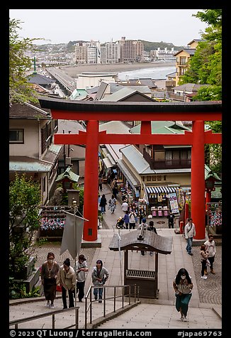 Red Tori Gate. Enoshima Island, Japan (color)