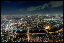 City view from above at night, Taito. Tokyo, Japan ( color)