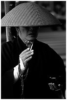 Buddhist monk. Tokyo, Japan (black and white)