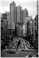 High rises in Shinjuku. Tokyo, Japan (black and white)