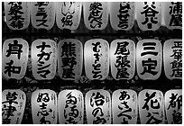 Lanterns on Nakamise-dori, Asakusa. Tokyo, Japan (black and white)