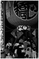 Huge lantern at the entrance of the Senso-ji temple, Asakusa. Tokyo, Japan ( black and white)