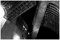 Structures in the train station. Kyoto, Japan (black and white)