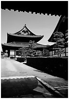 Entrance of the Tofuju-ji Temple, one of the city's five main Zen temples. Kyoto, Japan ( black and white)