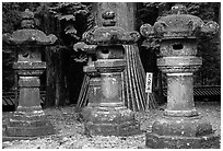 Sacred urns in Tosho-gu Shrine. Nikko, Japan ( black and white)