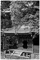 Base of a five story pagoda in Tosho-gu Shrine. Nikko, Japan ( black and white)