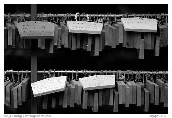 Prayer tablets. Nikko, Japan (black and white)