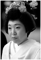 Bride with traditional make-up. Tokyo, Japan ( black and white)