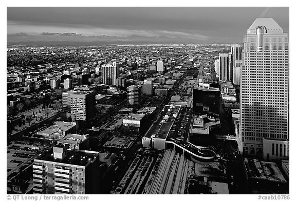 Wintry view from Calgary Tower. Calgary, Alberta, Canada (black and white)