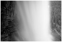 Panther Falls from behind. Banff National Park, Canadian Rockies, Alberta, Canada (black and white)