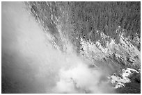 Water tumbling down Panther Falls. Banff National Park, Canadian Rockies, Alberta, Canada ( black and white)