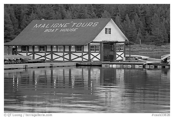 Maligne Lake Boathouse. Jasper National Park, Canadian Rockies, Alberta, Canada