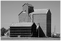 Grain storage facility. Alberta, Canada (black and white)