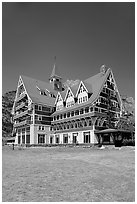 Prince of Wales hotel. Waterton Lakes National Park, Alberta, Canada (black and white)