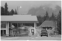 Border Crossing. Waterton Lakes National Park, Alberta, Canada (black and white)