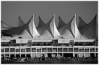 Canada Place and seaplane. Vancouver, British Columbia, Canada ( black and white)