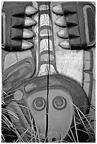 Totem detail, Stanley Park. Vancouver, British Columbia, Canada ( black and white)