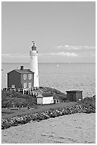 Fisgard Lighthouse National Historic Site. Victoria, British Columbia, Canada ( black and white)
