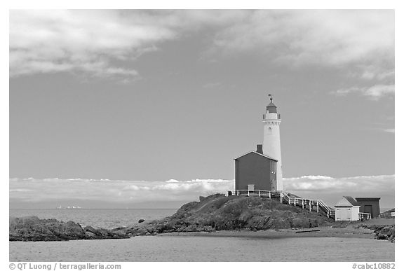 Fisgard Lighthouse. Victoria, British Columbia, Canada (black and white)