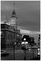 City Hall and Douglas Street at dawn. Victoria, British Columbia, Canada ( black and white)
