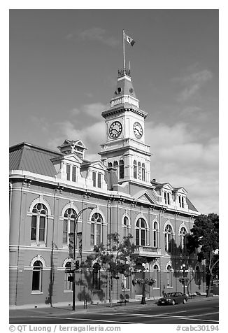City Hall, morning. Victoria, British Columbia, Canada (black and white)