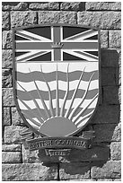 Shield of British Columbia Province. Victoria, British Columbia, Canada ( black and white)