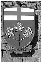 Shield of Ontario Province. Victoria, British Columbia, Canada (black and white)
