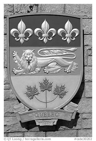 Shield of Quebec Province. Victoria, British Columbia, Canada