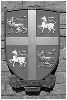 Shield of Newfoundland Province. Victoria, British Columbia, Canada ( black and white)