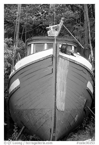 Prow of retired fishing boat. Vancouver Island, British Columbia, Canada