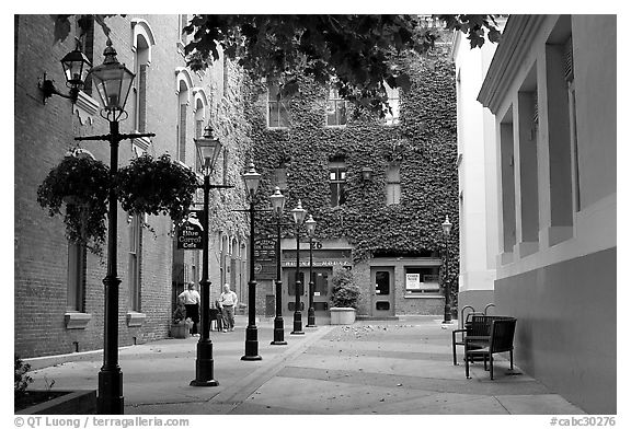 Alley with street lamps, Bastion Square. Victoria, British Columbia, Canada